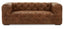 Hoxton Three Seat Brown Leather Modern Chesterfield Sofa