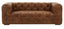 Hoxton Three Seat Brown Leather Modern Chesterfield Sofa