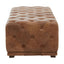 Hoxton Brown Leather Rectangle Chesterfield Ottoman