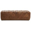 Hoxton Brown Leather Rectangle Chesterfield Ottoman
