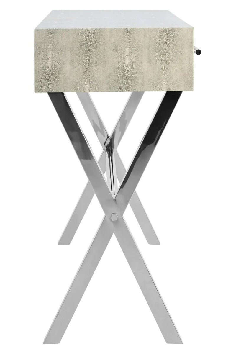 Cardona Two Drawer Grey Shagreen Effect Console Table