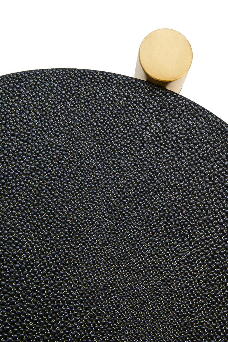 Cardona Set Of Two Black Shagreen Effect Side Tables