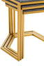 Cardona Nest of Three Hexagonal Blue Shagreen Effect Tables