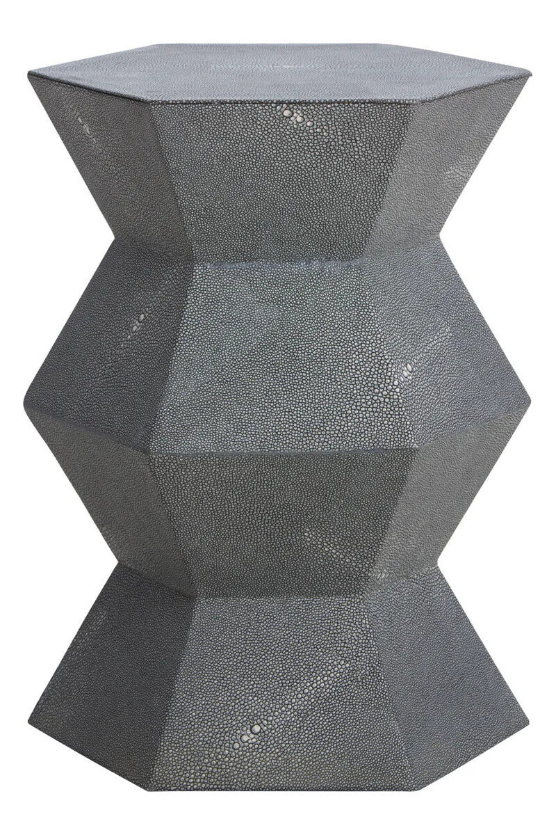 Cardona Blue Shagreen Effect Side Table