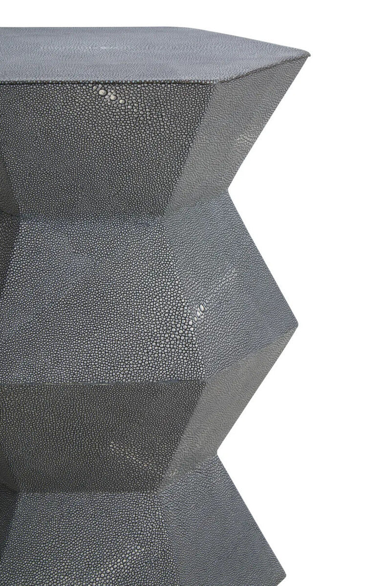 Cardona Blue Shagreen Effect Side Table