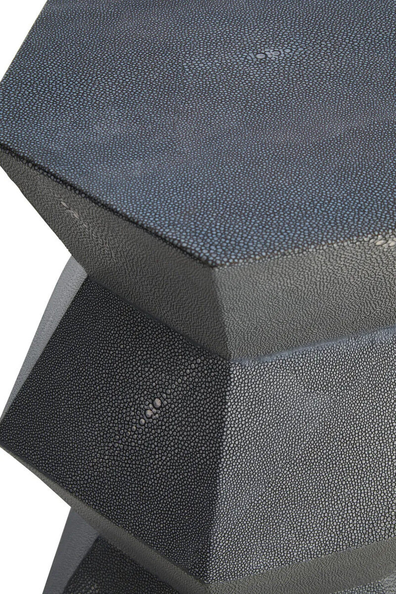 Cardona Blue Shagreen Effect Side Table