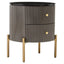 Dervio Grey Two Drawer Chest with Black Marble Top