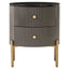 Dervio Grey Two Drawer Chest with Black Marble Top