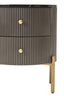 Dervio Grey Two Drawer Chest with Black Marble Top