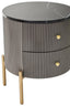 Dervio Grey Two Drawer Chest with Black Marble Top