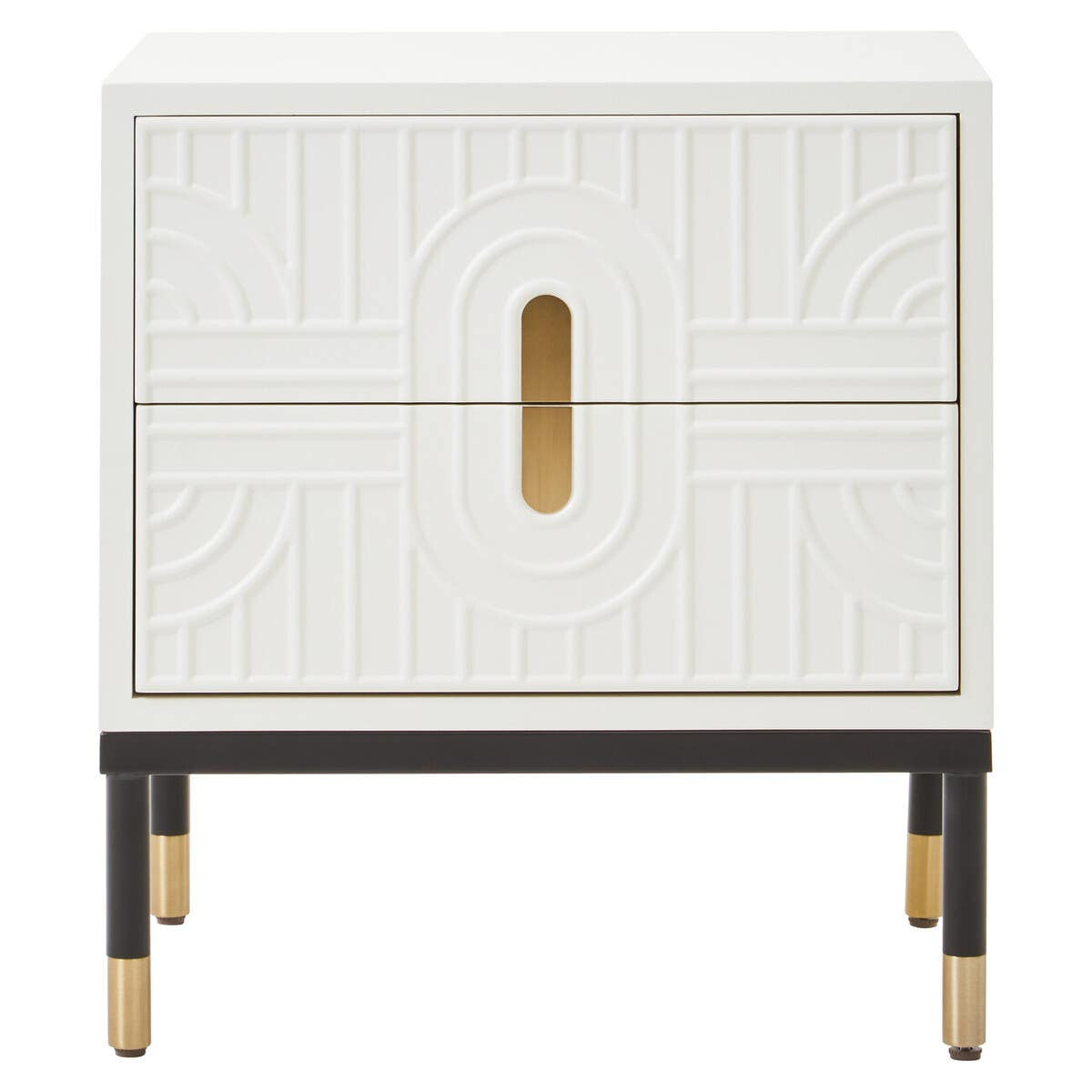 Danta Off White 2 Drawer Side Table