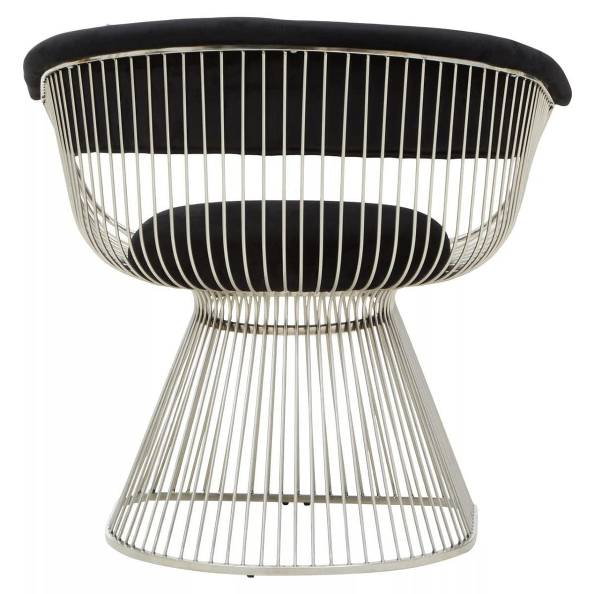 Vogue Black Velvet and Silver Frame Chair