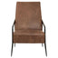 Hoxton Brown Leather Lounge Chair With Reclined Profile