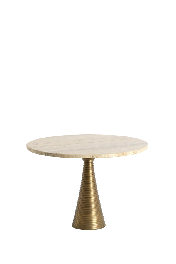 Coffee table 50x35 cm BAHIA sand travertine+antique bronze