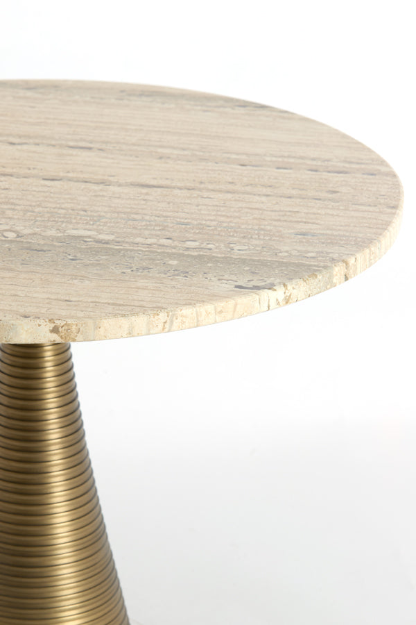 Coffee table 50x35 cm BAHIA sand travertine+antique bronze