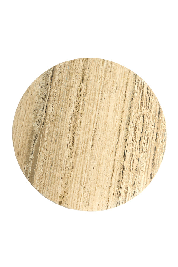Coffee table 60x40 cm BAHIA sand travertine+antique bronze