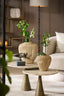 Coffee table 60x40 cm BAHIA sand travertine+antique bronze