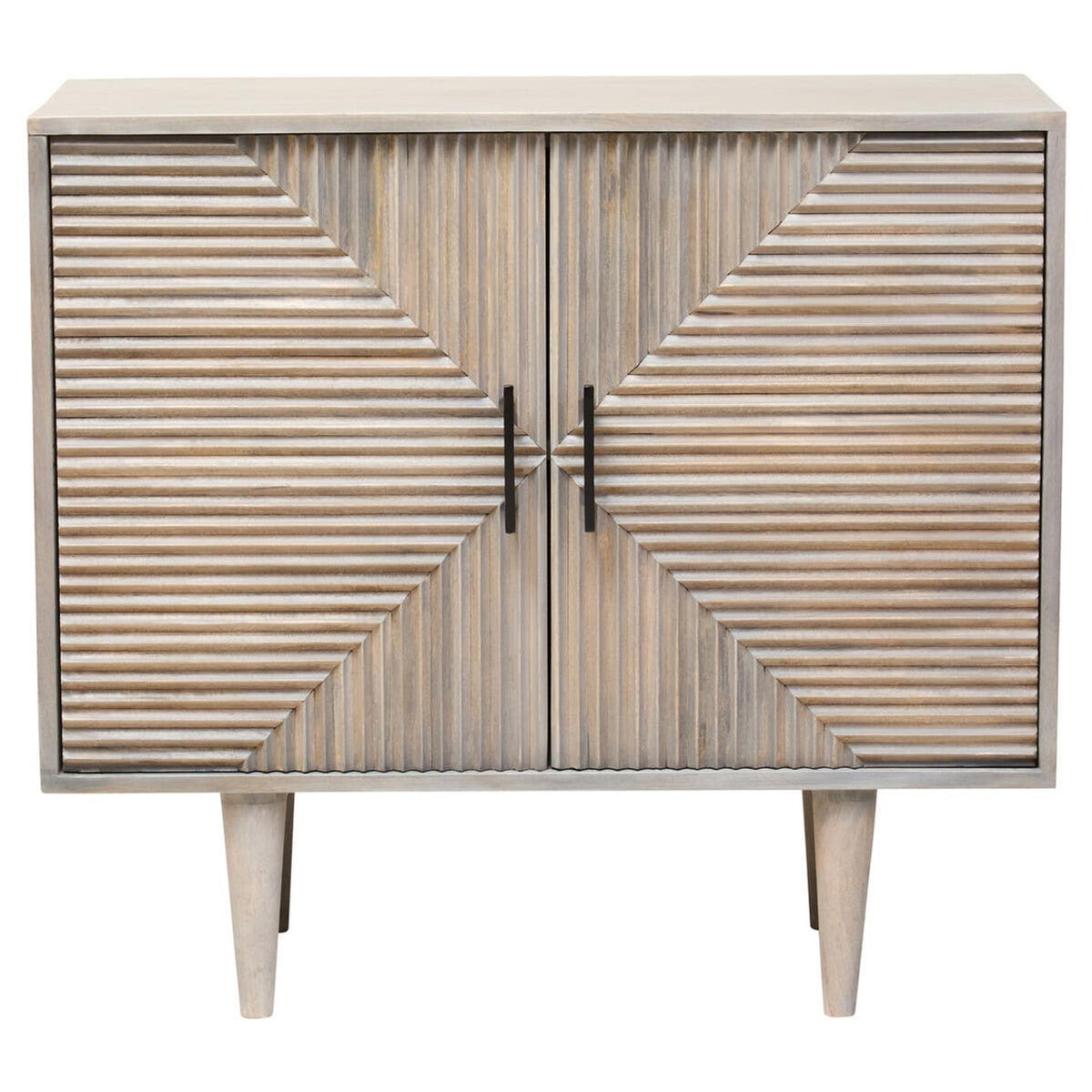 Satna Two Door Greywash Carved Mango Wood Sideboard
