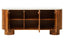 Torcino Mango Wood Carved Design Marble Top Three Door Sideboard