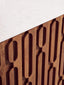 Torcino Mango Wood Carved Design Marble Top Three Door Sideboard