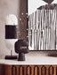 Torcino Mango Wood Carved Design Marble Top Three Door Sideboard