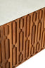 Torcino Mango Wood Carved Design Marble Top Three Door Sideboard