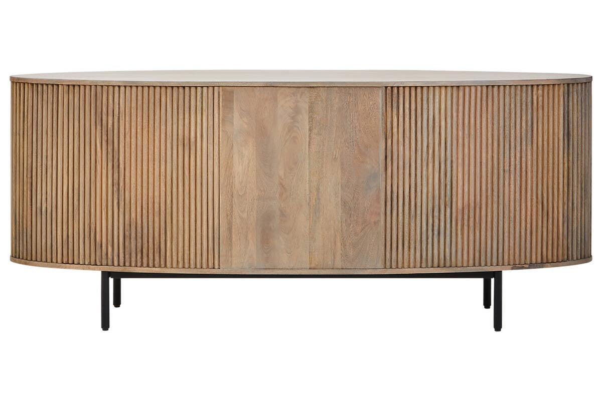 Torello Two Door Three Drawer Grey Mango Wood Sideboard