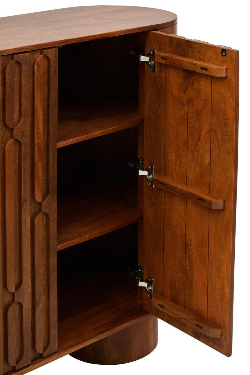Torcino Two Door Brown Mango Wood Cabinet