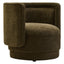 Drake Forest Green Chenille Curved Chair