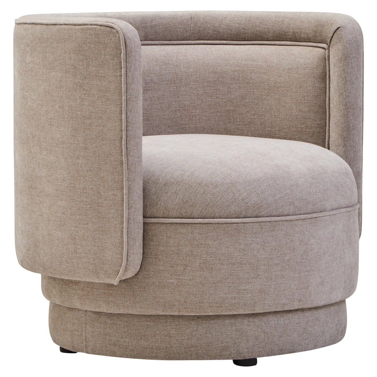 Drake Taupe Chenille Effect Curved Chair
