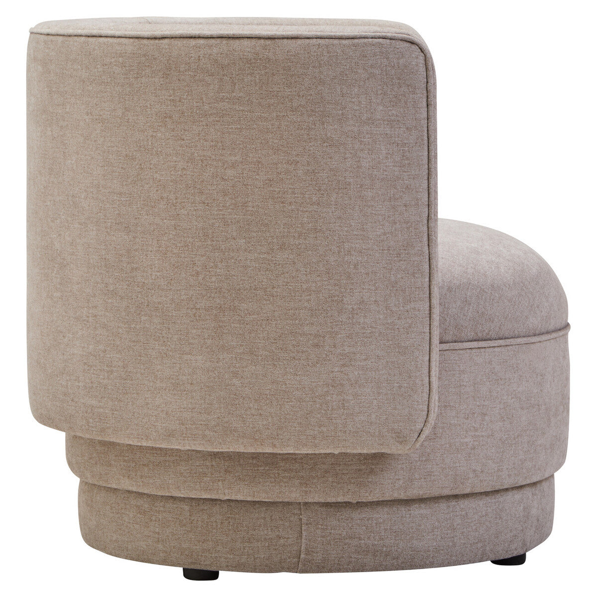 Drake Taupe Chenille Effect Curved Chair
