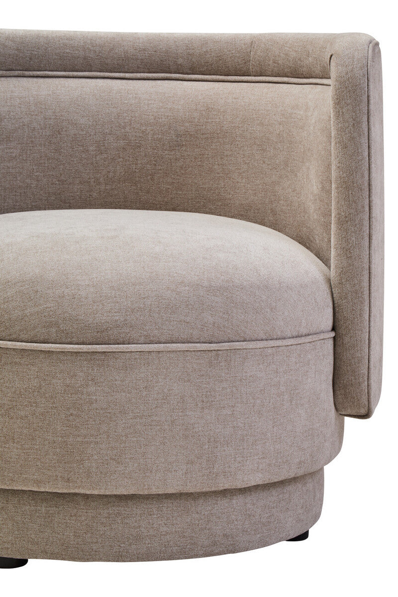 Drake Taupe Chenille Effect Curved Chair