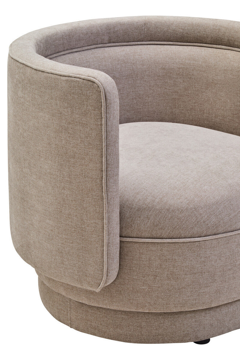 Drake Taupe Chenille Effect Curved Chair