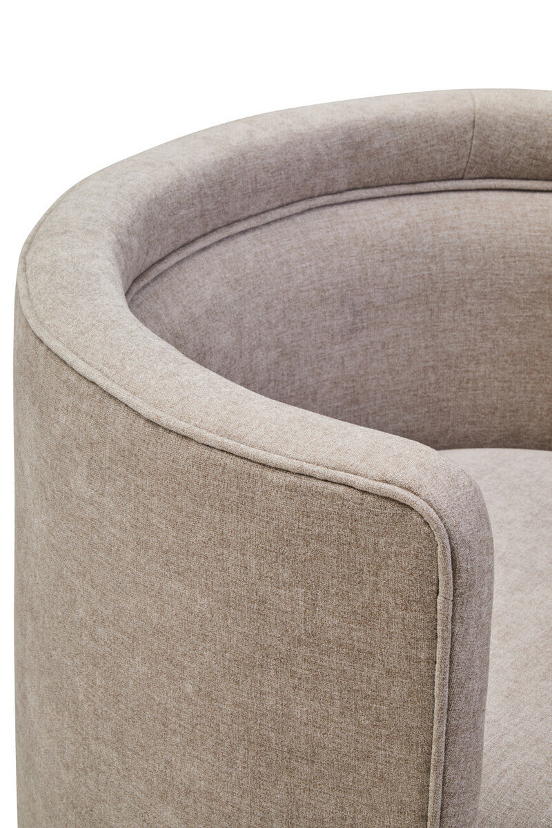 Drake Taupe Chenille Effect Curved Chair