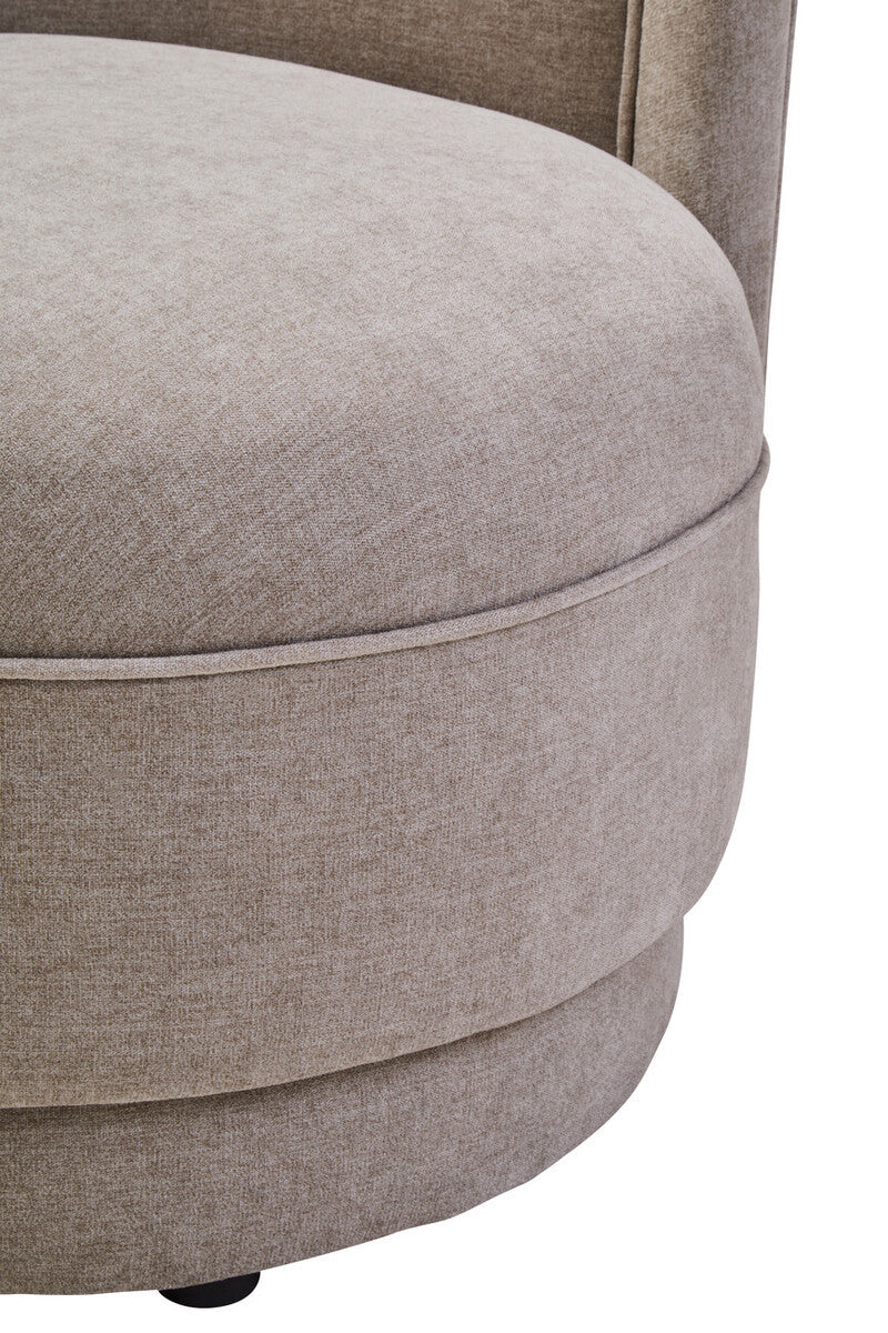 Drake Taupe Chenille Effect Curved Chair