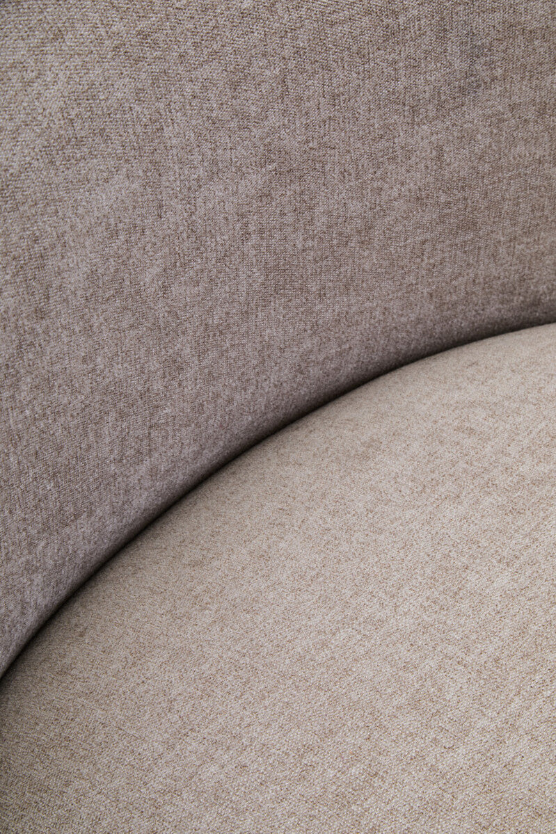 Drake Taupe Chenille Effect Curved Chair