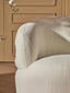 Bordo Textured Cream Curved Swivel Chair