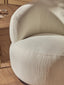Bordo Textured Cream Curved Swivel Chair