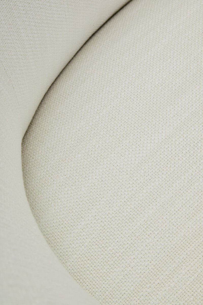 Bordo Textured Cream Curved Swivel Chair