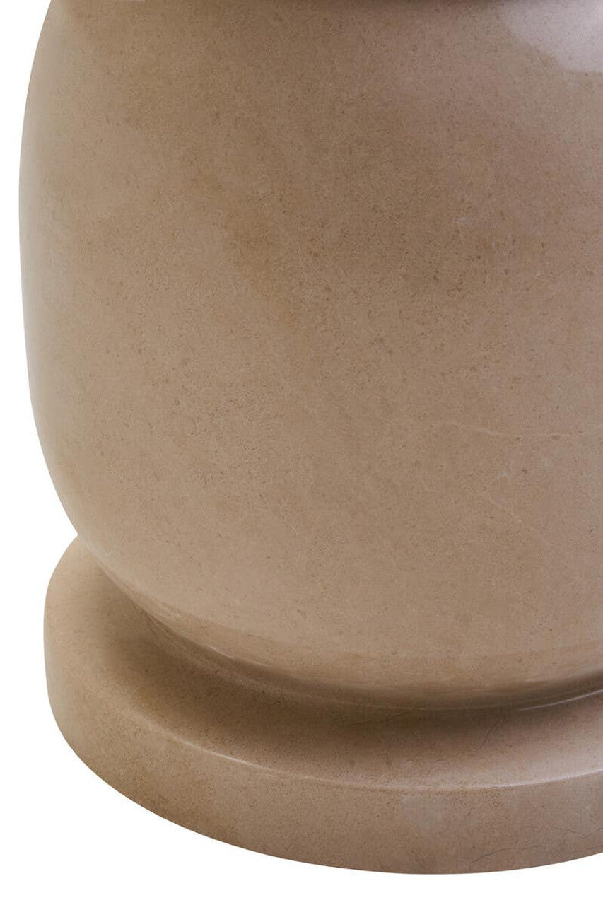 Zoro Cream Marble Stool and Side Table