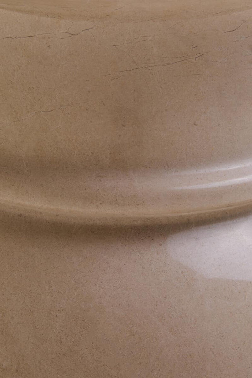 Zoro Cream Marble Stool and Side Table