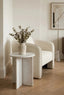 Savio Round White Marble Side Table