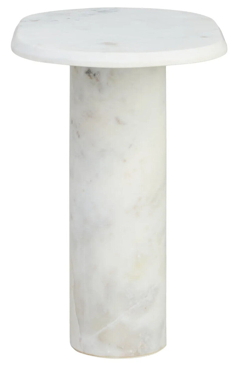 Savio White Marble Side Table