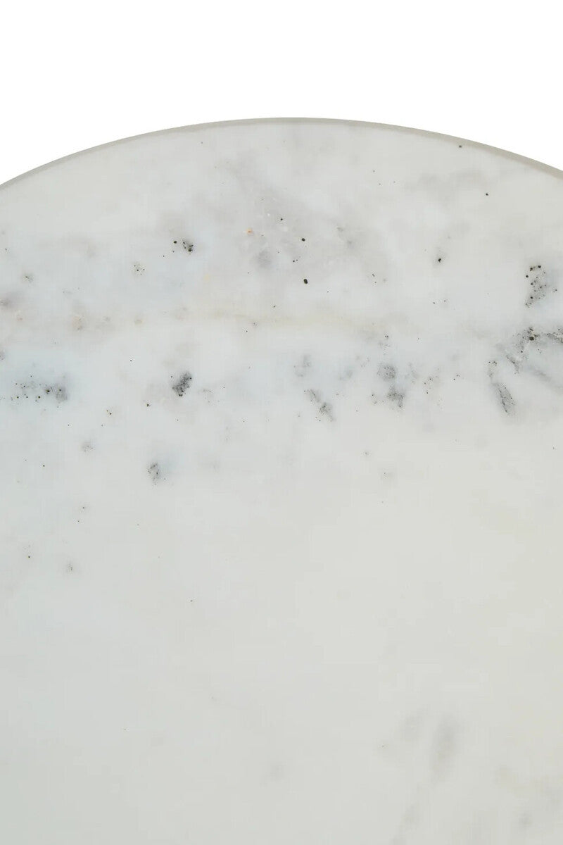 Savio White Marble Side Table