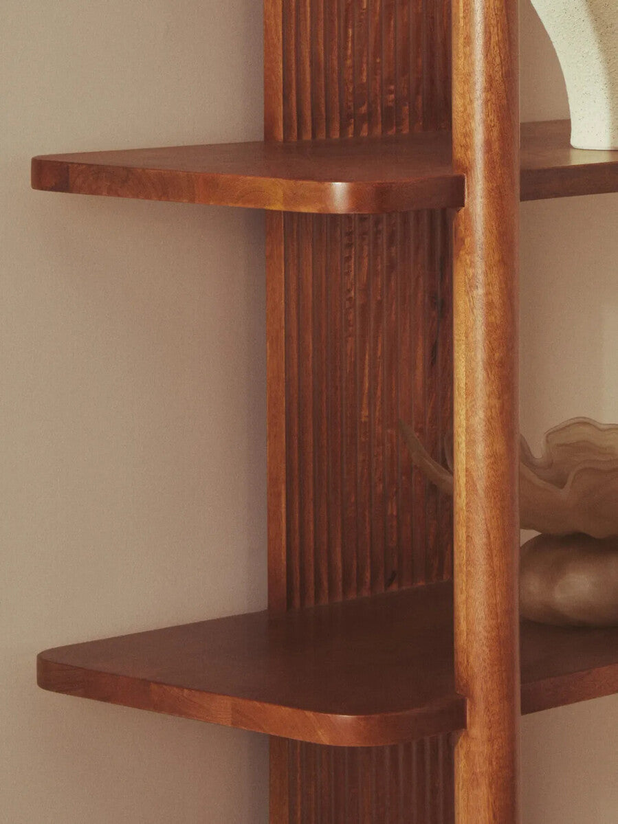 Torello Five Tier Mango Wood Shelf Unit