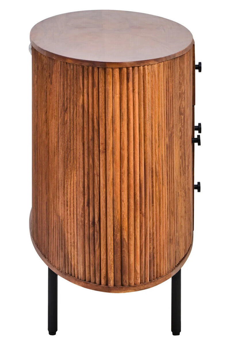 Torello Two Door Three Drawer Mango Wood Oval Sideboard