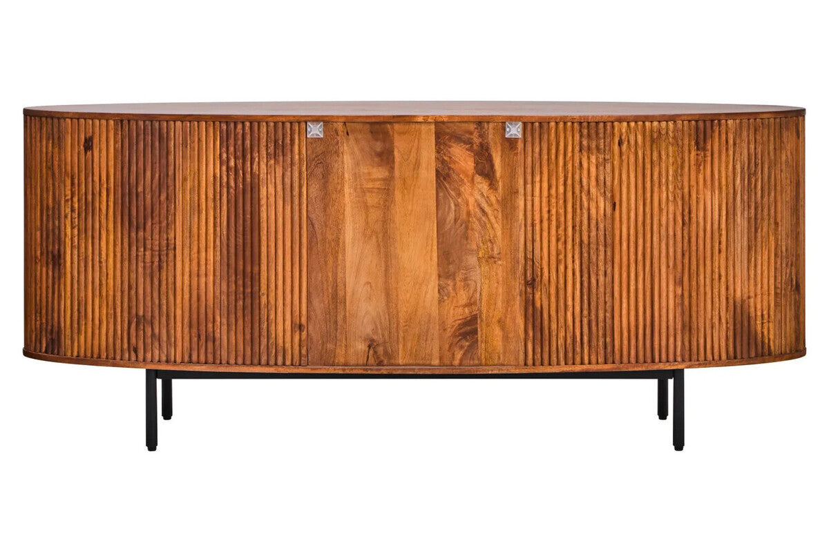 Torello Two Door Three Drawer Mango Wood Oval Sideboard