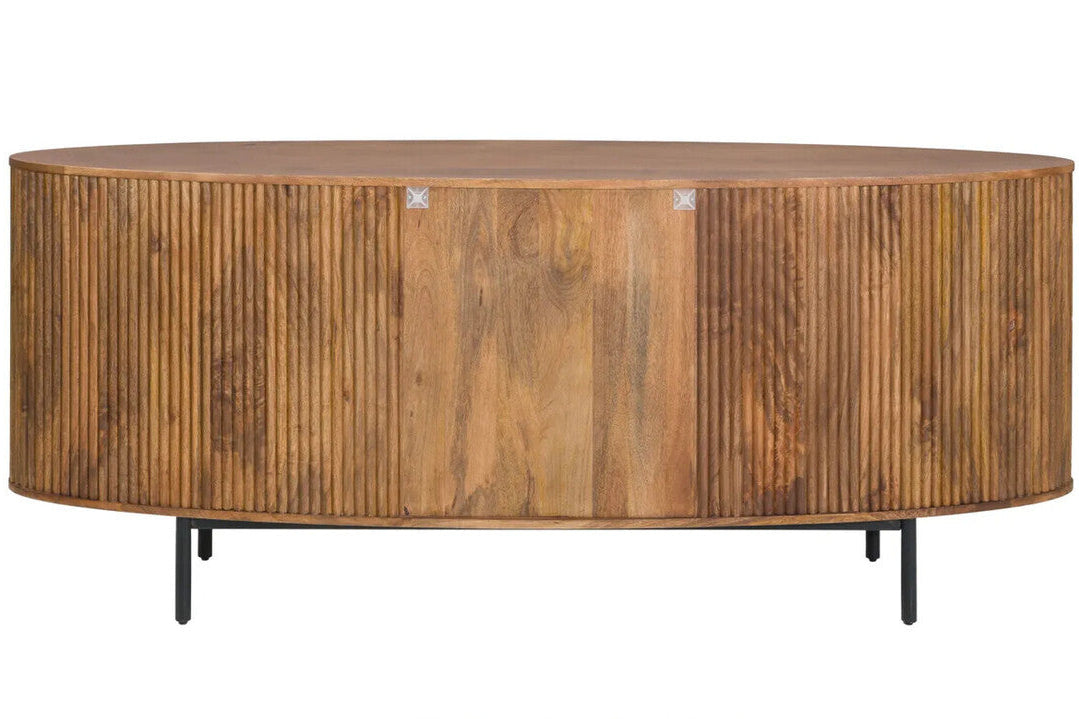 Torello Two Door Three Drawer Mango Wood Oval Sideboard
