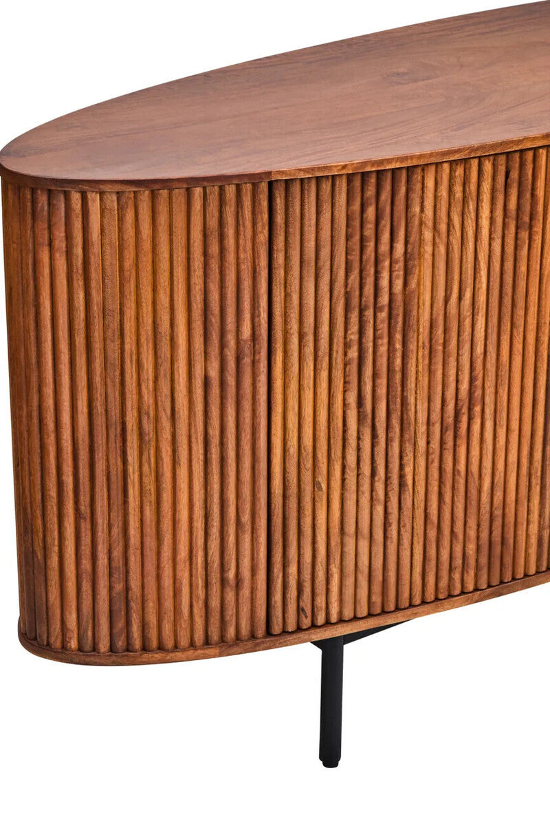 Torello Two Door Three Drawer Mango Wood Oval Sideboard