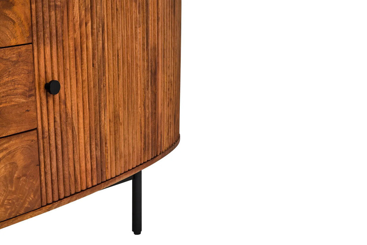 Torello Two Door Three Drawer Mango Wood Oval Sideboard